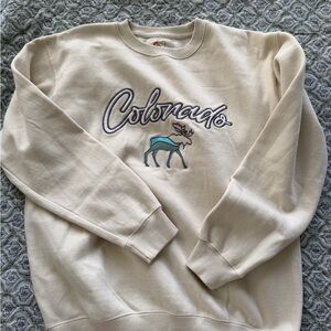 Cream Vintage Look Colorado Crewneck